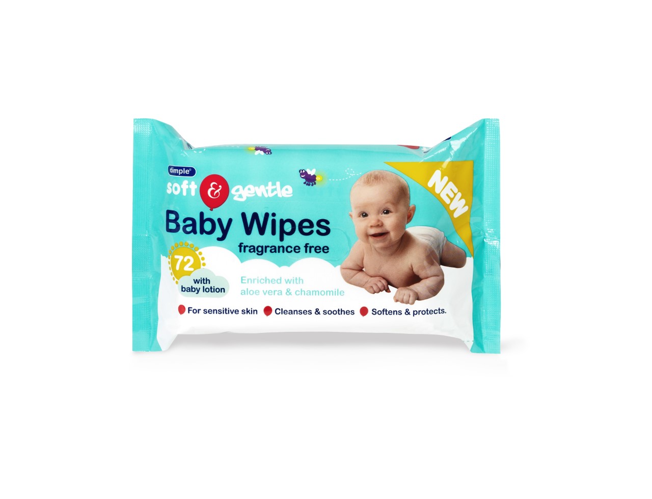 Dimple Baby Wipes 72’s